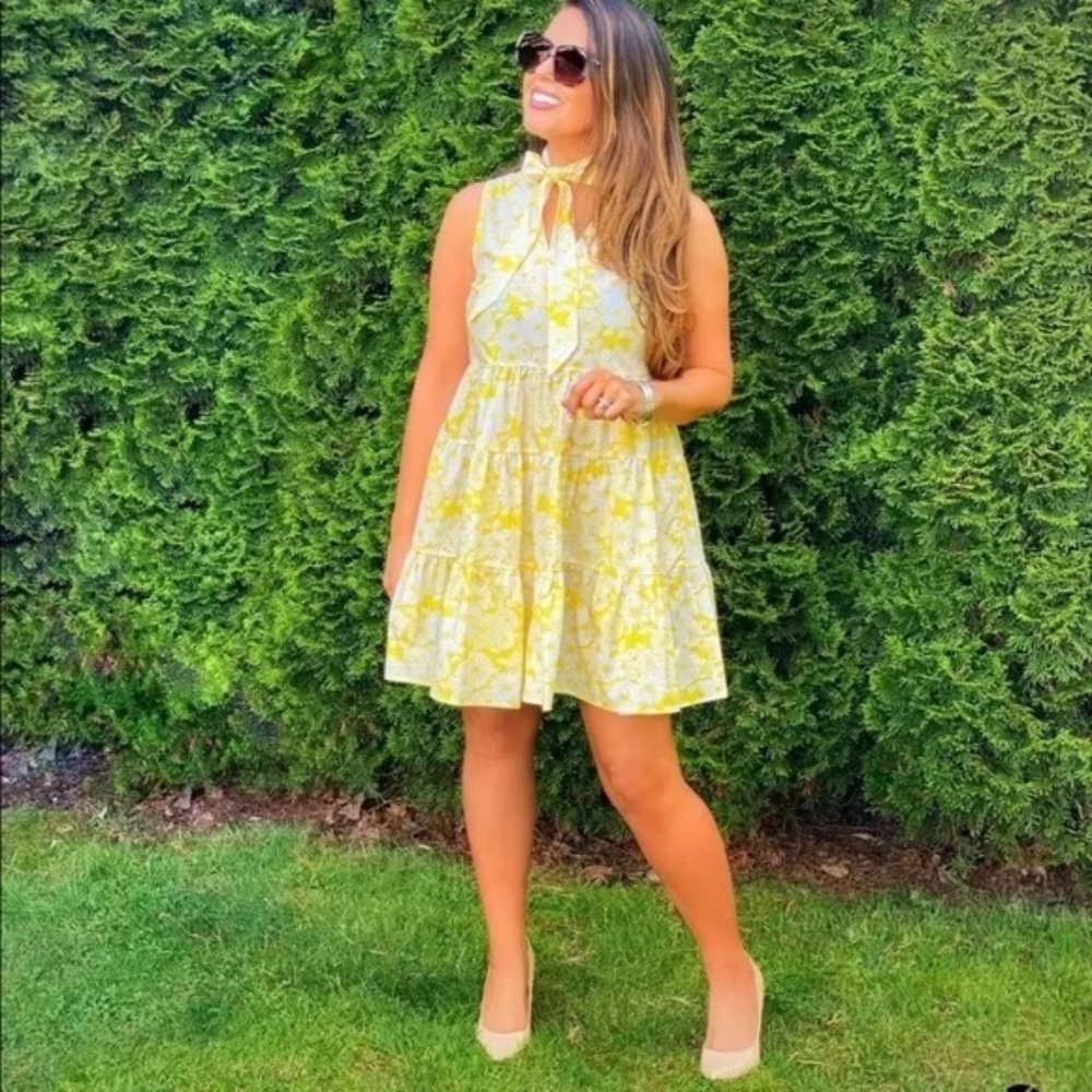 Lisa Marie Fernandez Lemon Floral Mini Dress